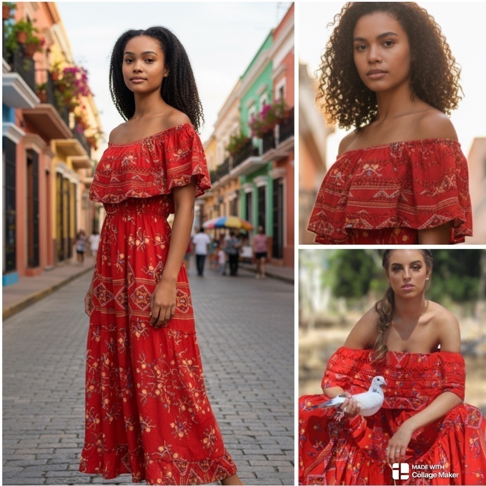 Anthropologie Jaase off the shoulder tiered dress